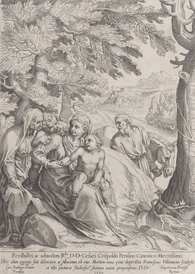 De Rust tijdens de Vlucht naar Egypte, 1597 door Francesco Villamena