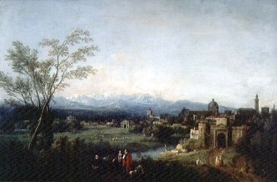 Fantastisch landschap, Vicenza door Francesco Zuccarelli