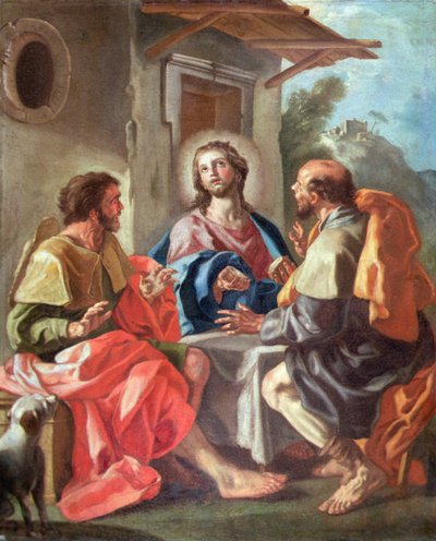 Het avondmaal in Emmaüs door Francesco de (attr. to) Mura