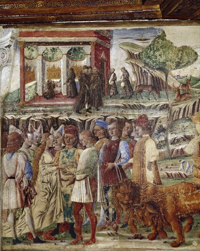 Allegorie van de maand juli, detail (detail) door Francesco del Cossa