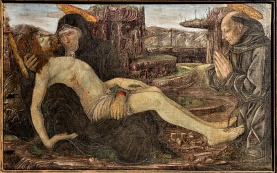 Rouw met opdrachtgever afgebeeld als St. Franciscus, door Francesco del Cossa door Francesco del Cossa