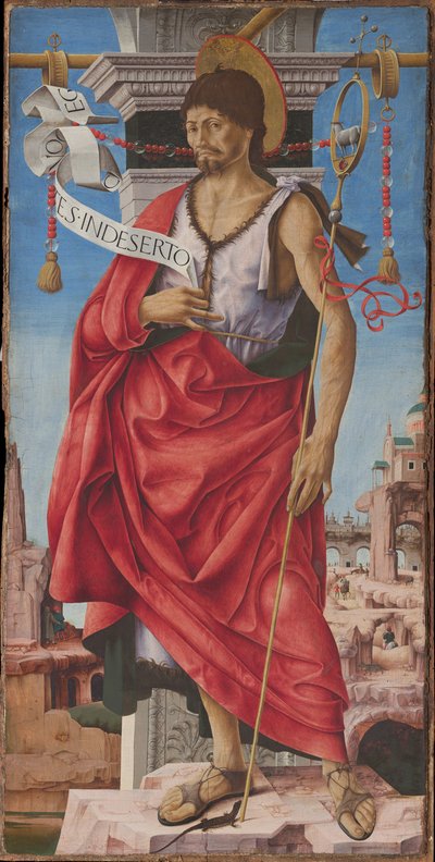 Polittico Griffoni: Sint Johannes de Doper, ca. 1472-1473 door Francesco del Cossa