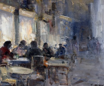Schmidt café bij nacht, door Francesco di Marino (1892-1954) door Francesco di Marino