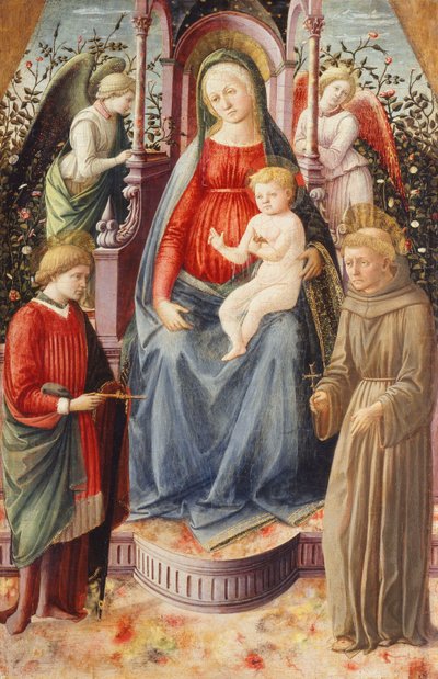 De Madonna en Kind met heiligen Julianus en Franciscus door Francesco di Stefano Pesellino