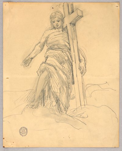 Schets voor centrale figuur in de Hemelvaart door Francis Augustus Lathrop