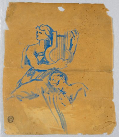 Schets van Twee Engelen door Francis Augustus Lathrop