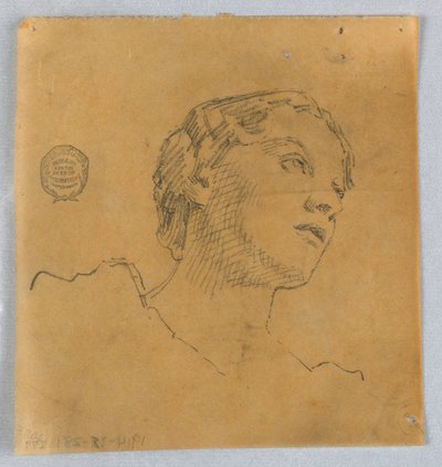Schets van een vrouwenhoofd door Francis Augustus Lathrop