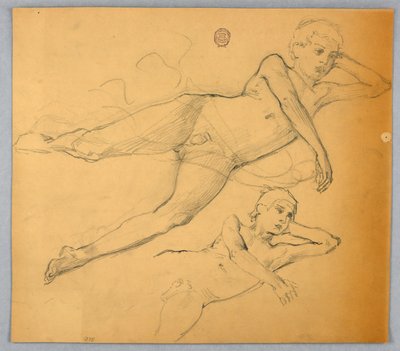 Studies van naaktfiguur door Francis Augustus Lathrop