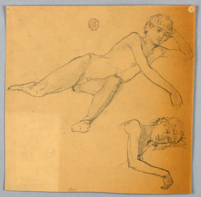 Studies van naaktfiguur door Francis Augustus Lathrop