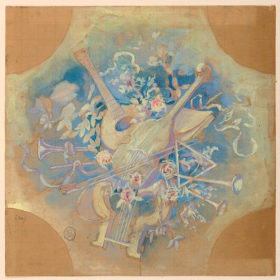 Studie voor "Muziek" door Francis Augustus Lathrop