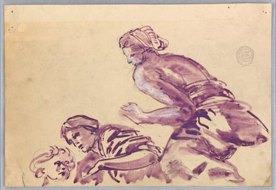 Studie van figuren voor een plafond door Francis Augustus Lathrop