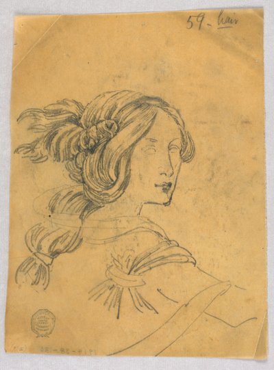 Studie van Hoofd en Schouders van een Vrouw door Francis Augustus Lathrop