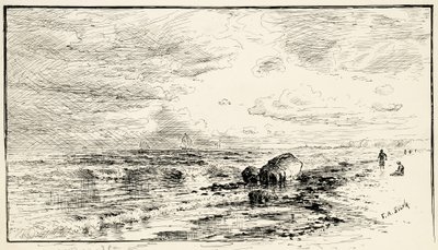 Het strand bij Point Judith, Rhode Island door Francis Augustus Silva