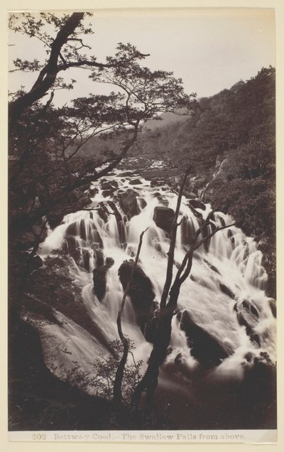 Bettw-s-y Coed, De Zwaluw Watervallen van Boven door Francis Bedford