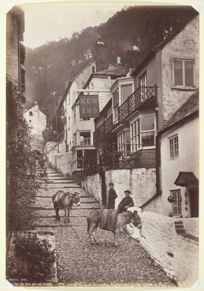 Clovelly, de New Inn en straat door Francis Bedford