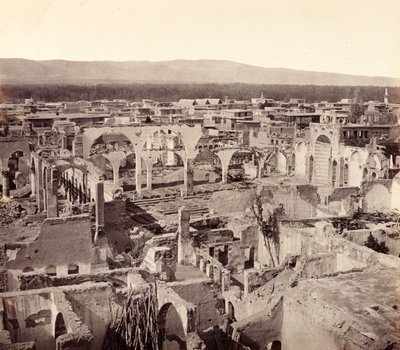 Ruïnes van de christelijke wijk, met de overblijfselen van de Griekse kerk, Damascus door Francis Bedford