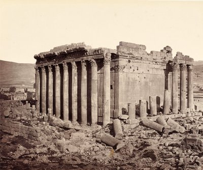 De Tempel van Jupiter, Baalbek, vanuit het noordwesten door Francis Bedford
