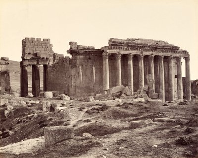 De Tempel van Jupiter, vanuit het noordoosten, Baalbek door Francis Bedford