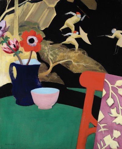 Stilleven met een lakscherm door Francis Campbell Boileau Cadell
