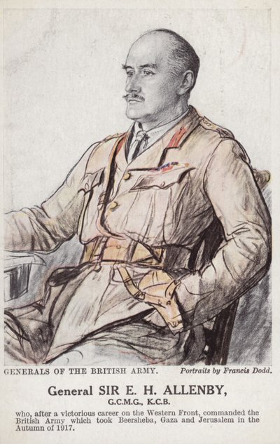 Generaal Sir E H Allenby (kleurenlitho) door Francis Dodd