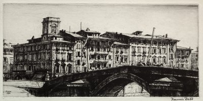 Ponte di Mezzo, Pisa door Francis Dodd