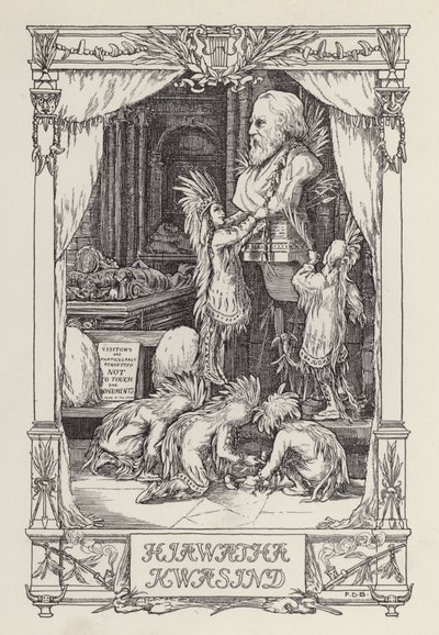 Een ander boek met verzen voor kinderen: Hiawatha Kwasind (litho) door Francis Donkin Bedford
