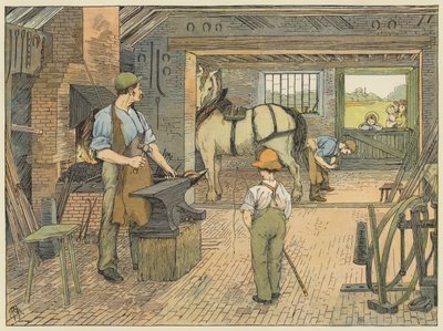 Smid (kleurenlitho) door Francis Donkin Bedford