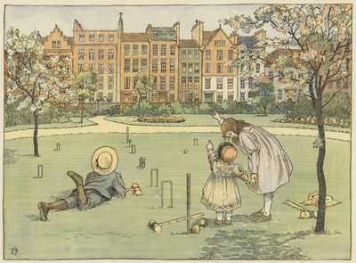 Schoorsteenveger (kleurenlitho) door Francis Donkin Bedford