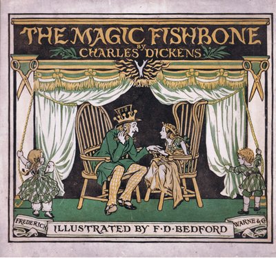 Ontwerp voorkant, van The Magic Fishbone pub.by Warne  Co, ca.1940 (kleurenlitho) door Francis Donkin Bedford
