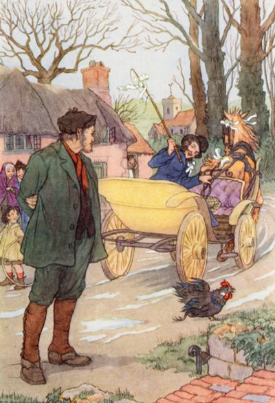 Illustratie voor De krekel op het haardvuur van Charles Dickens (kleurenlitho) door Francis Donkin Bedford