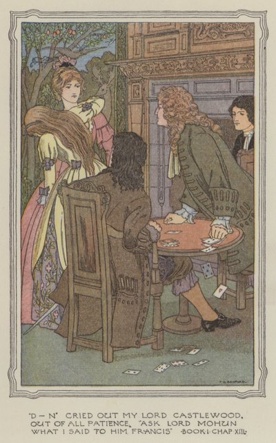 Illustratie voor De geschiedenis van Henry Esmond (kleurenlitho) door Francis Donkin Bedford