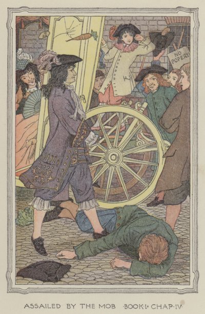 Illustratie voor De geschiedenis van Henry Esmond (kleurenlitho) door Francis Donkin Bedford