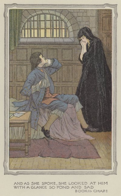 Illustratie voor De geschiedenis van Henry Esmond (kleurenlitho) door Francis Donkin Bedford