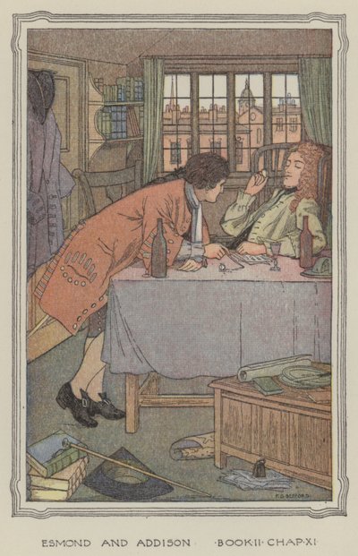 Illustratie voor De geschiedenis van Henry Esmond (kleurenlitho) door Francis Donkin Bedford