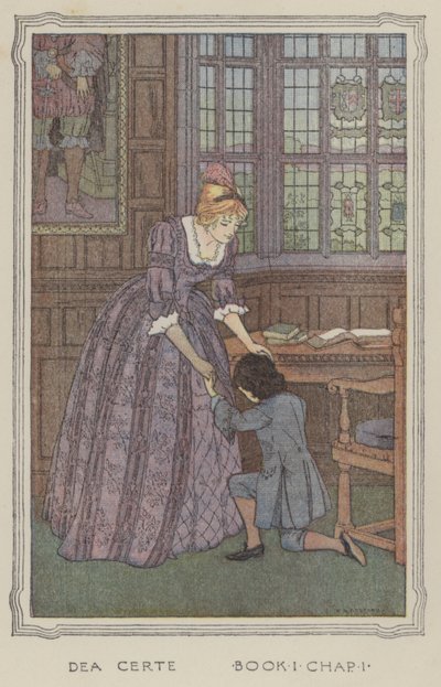Illustratie voor De geschiedenis van Henry Esmond (kleurenlitho) door Francis Donkin Bedford
