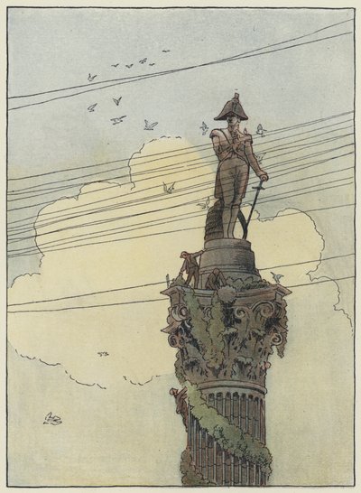 Londen: Decorating Nelson (kleurenlitho) door Francis Donkin Bedford