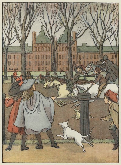 Londen: Rotten Row (kleurenlitho) door Francis Donkin Bedford