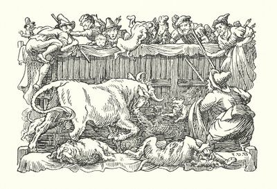 Vrolijk Engeland: Stierengevechten (litho) door Francis Donkin Bedford