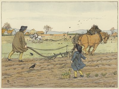 Ploeger (kleurenlitho) door Francis Donkin Bedford