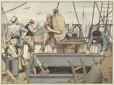 Stuwadoor (kleurenlitho) door Francis Donkin Bedford
