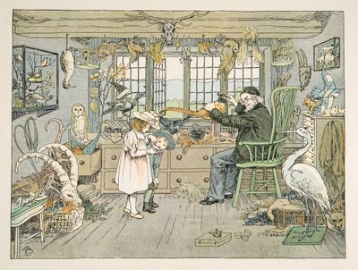 The Bird Stuffer, uit Four and Twenty Toilers, pub. 1900 (kleurenlitho) door Francis Donkin Bedford