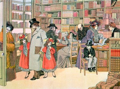 De boekwinkel, 1899 door Francis Donkin Bedford