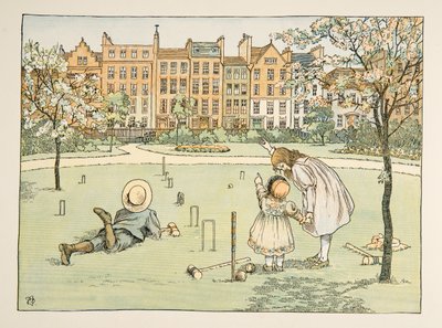 De schoorsteenveger, uit Four and Twenty Toilers, pub. 1900 (kleurenlitho) door Francis Donkin Bedford