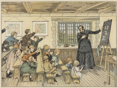 De Dame (kleurenlitho) door Francis Donkin Bedford