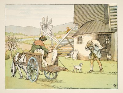 De molenaar, uit Vier en twintig zwoegers, pub. 1900 (kleurenlitho) door Francis Donkin Bedford