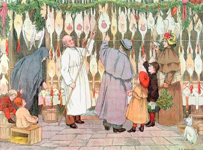 De Poelier, 1899. Uit Het Boek der Winkels, 1899 door Francis Donkin Bedford