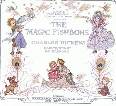 Titelpagina, van The Magic Fishbone pub.by Warne  Co, c.1940 (kleurenlitho) door Francis Donkin Bedford