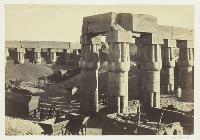 Gedeelte van de Grote Tempel (De Regeringsopslagplaats), Luxor door Francis Frith