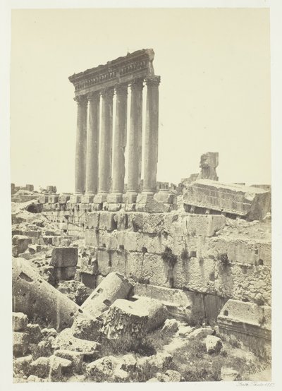 De Grote Zuilen van Baalbek, 1857 door Francis Frith