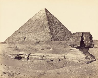 De Grote Piramide en de Sfinx door Francis Frith